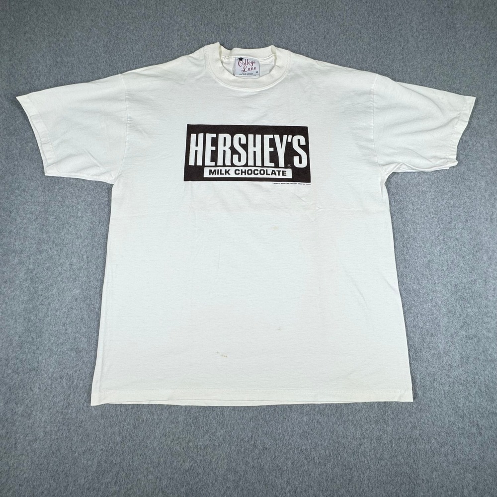 Vintage‎ College Lane 80s Hersheys T-Shirt Mens M Milk Chocolate